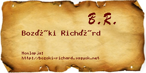 Bozóki Richárd névjegykártya